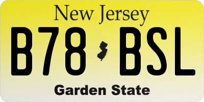 NJ license plate B78BSL