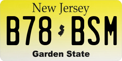 NJ license plate B78BSM