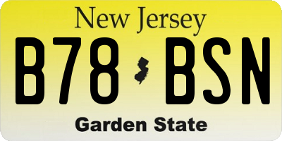 NJ license plate B78BSN