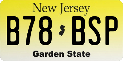NJ license plate B78BSP