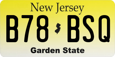 NJ license plate B78BSQ