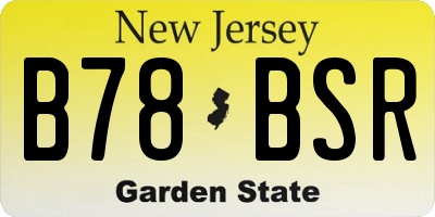 NJ license plate B78BSR