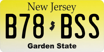NJ license plate B78BSS