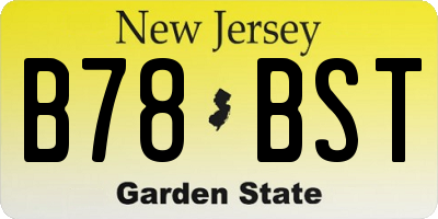 NJ license plate B78BST