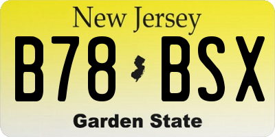 NJ license plate B78BSX