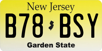 NJ license plate B78BSY
