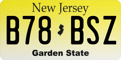 NJ license plate B78BSZ