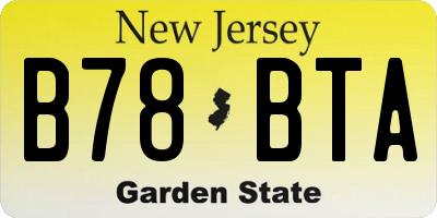 NJ license plate B78BTA