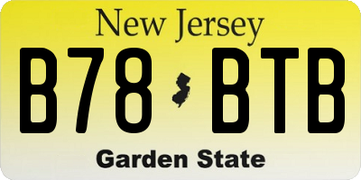 NJ license plate B78BTB