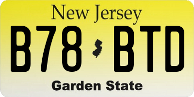 NJ license plate B78BTD