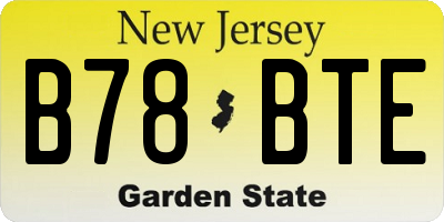 NJ license plate B78BTE