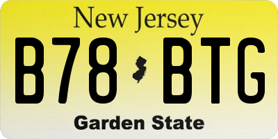 NJ license plate B78BTG
