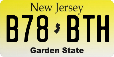 NJ license plate B78BTH