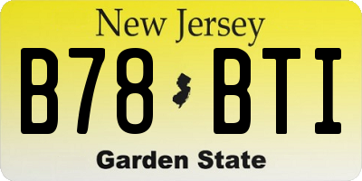 NJ license plate B78BTI