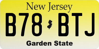 NJ license plate B78BTJ