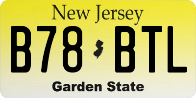 NJ license plate B78BTL