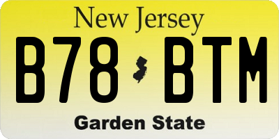 NJ license plate B78BTM