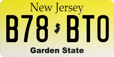 NJ license plate B78BTO
