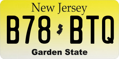 NJ license plate B78BTQ