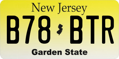 NJ license plate B78BTR