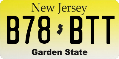 NJ license plate B78BTT