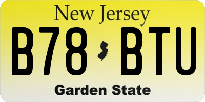 NJ license plate B78BTU