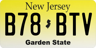 NJ license plate B78BTV