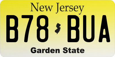 NJ license plate B78BUA