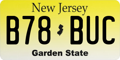NJ license plate B78BUC