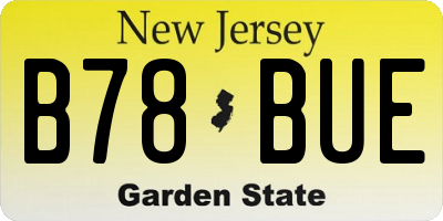 NJ license plate B78BUE