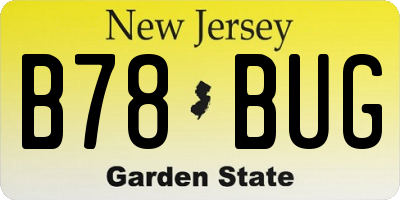 NJ license plate B78BUG