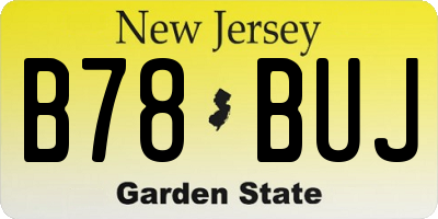 NJ license plate B78BUJ