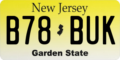 NJ license plate B78BUK