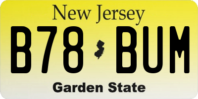 NJ license plate B78BUM
