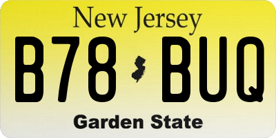 NJ license plate B78BUQ
