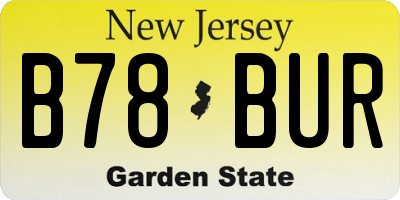 NJ license plate B78BUR