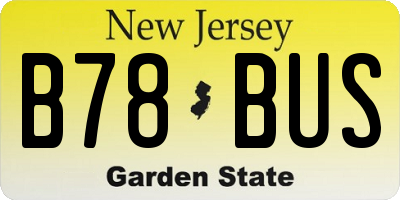 NJ license plate B78BUS