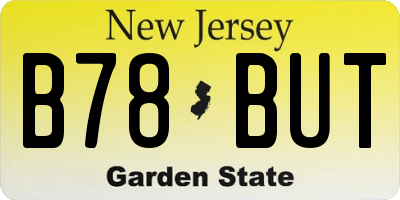 NJ license plate B78BUT