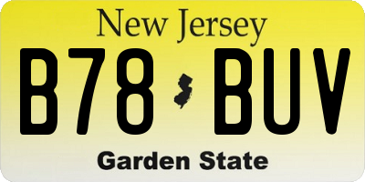 NJ license plate B78BUV