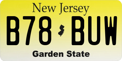 NJ license plate B78BUW