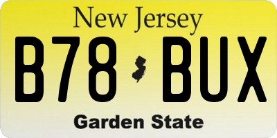 NJ license plate B78BUX