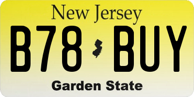 NJ license plate B78BUY