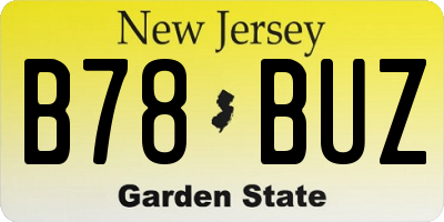 NJ license plate B78BUZ