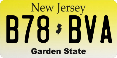 NJ license plate B78BVA