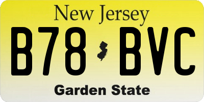 NJ license plate B78BVC