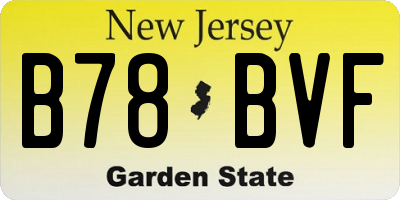 NJ license plate B78BVF