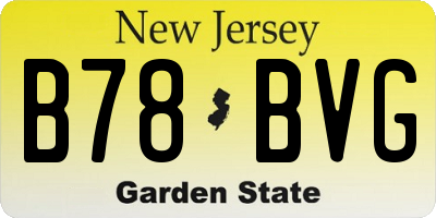 NJ license plate B78BVG