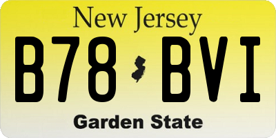 NJ license plate B78BVI