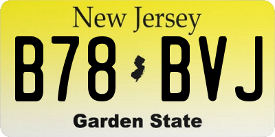 NJ license plate B78BVJ