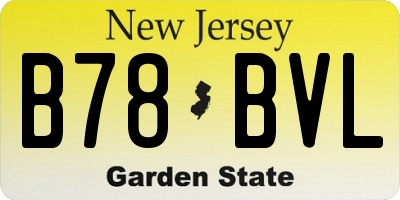 NJ license plate B78BVL